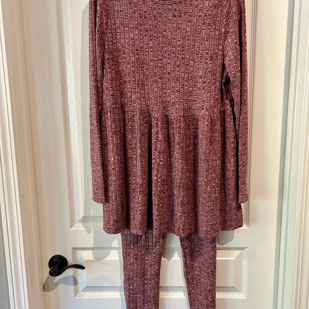 Cozy Knit Two-Piece Set in Mauve